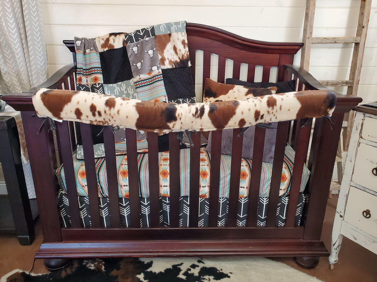 Boy Crib Bedding- Longhorn and Cow Minky Ranch Collection - DBC Baby Bedding Co 