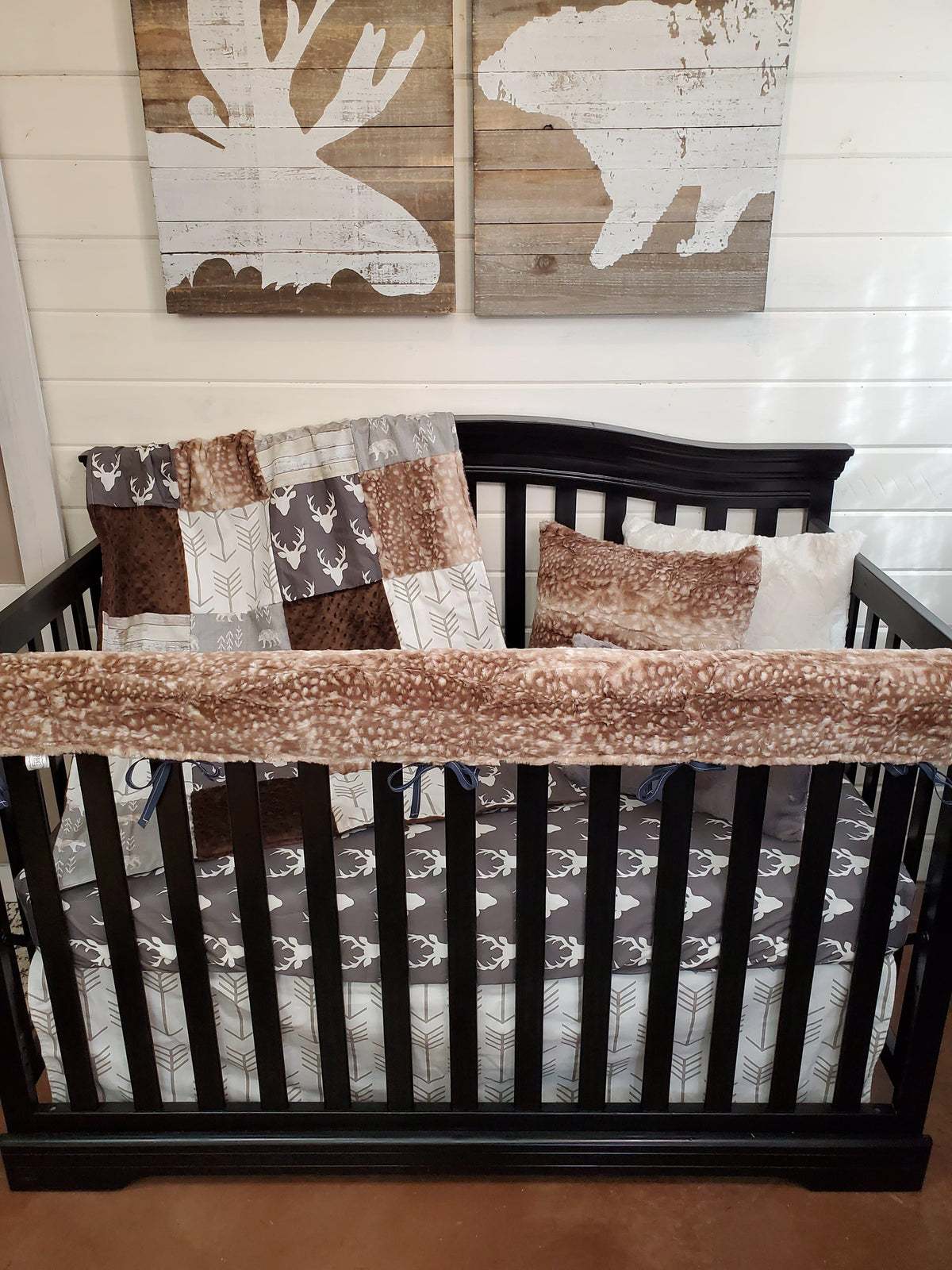 Boy Crib Bedding- Buck and Bear Rustic Woodland Nursery Collection - DBC Baby Bedding Co