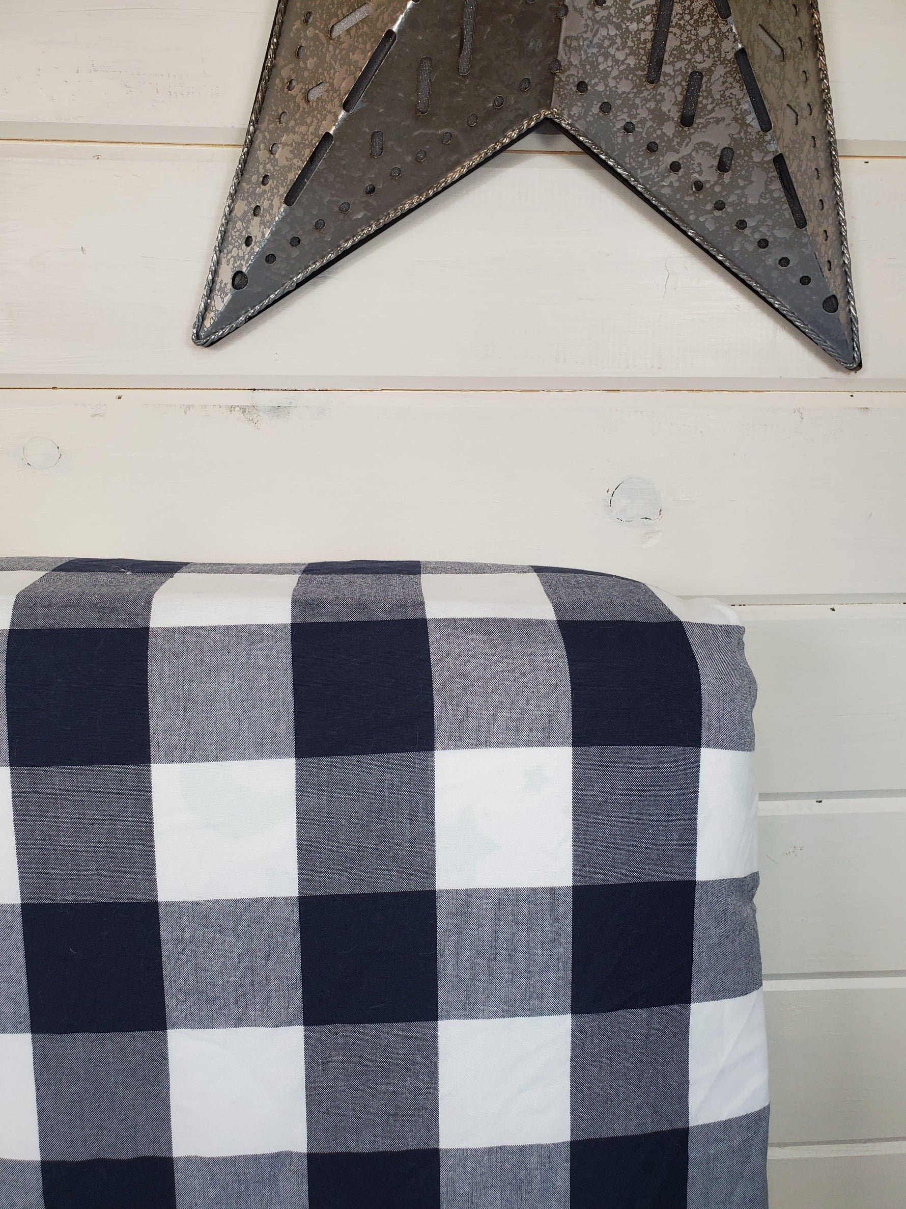 Fitted Sheet - Check in Navy : All Bed Sizes - DBC Baby Bedding Co 