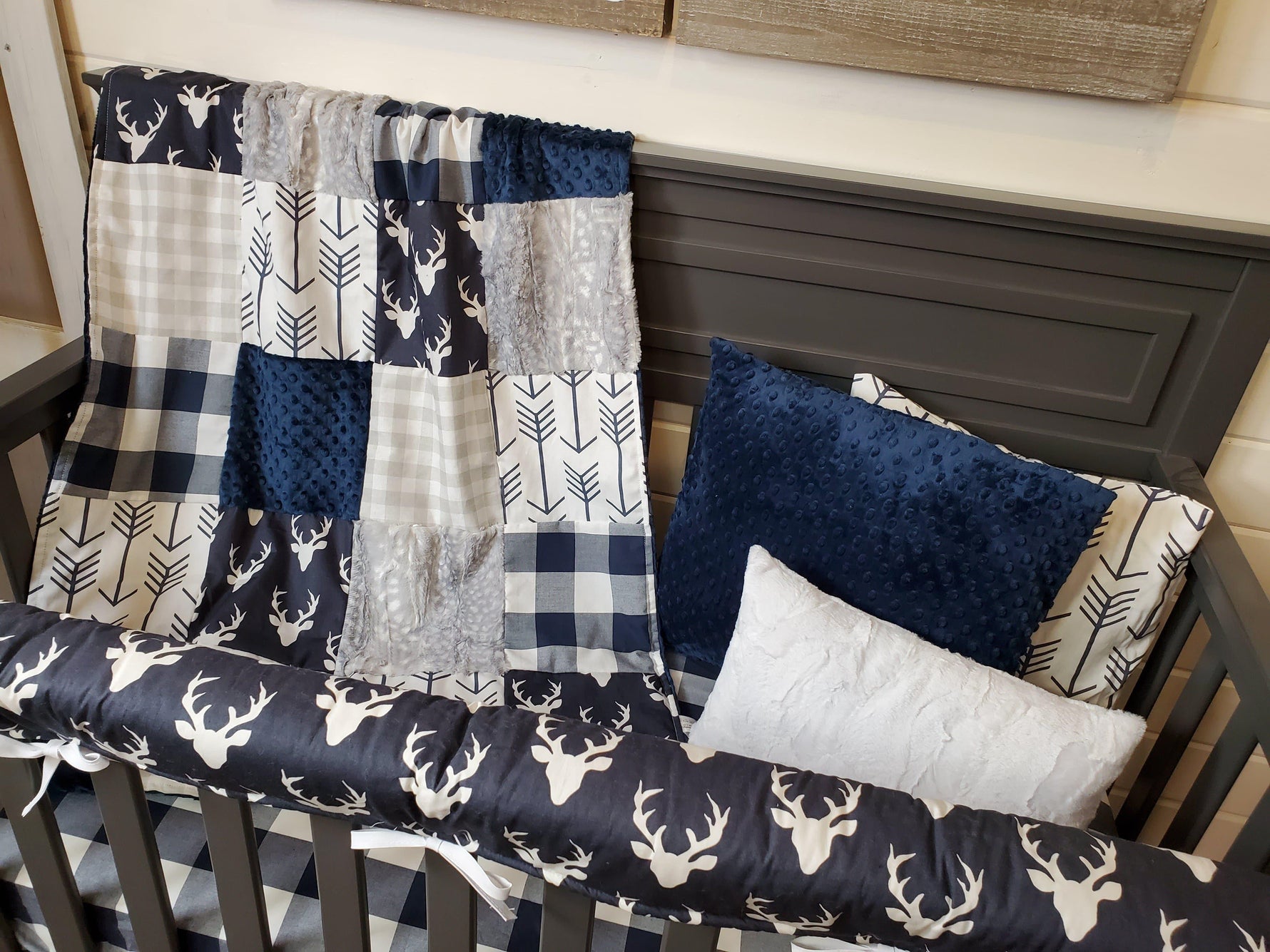 Ready Ship Boy Crib Bedding- Buck Woodland Collection - DBC Baby Bedding Co 