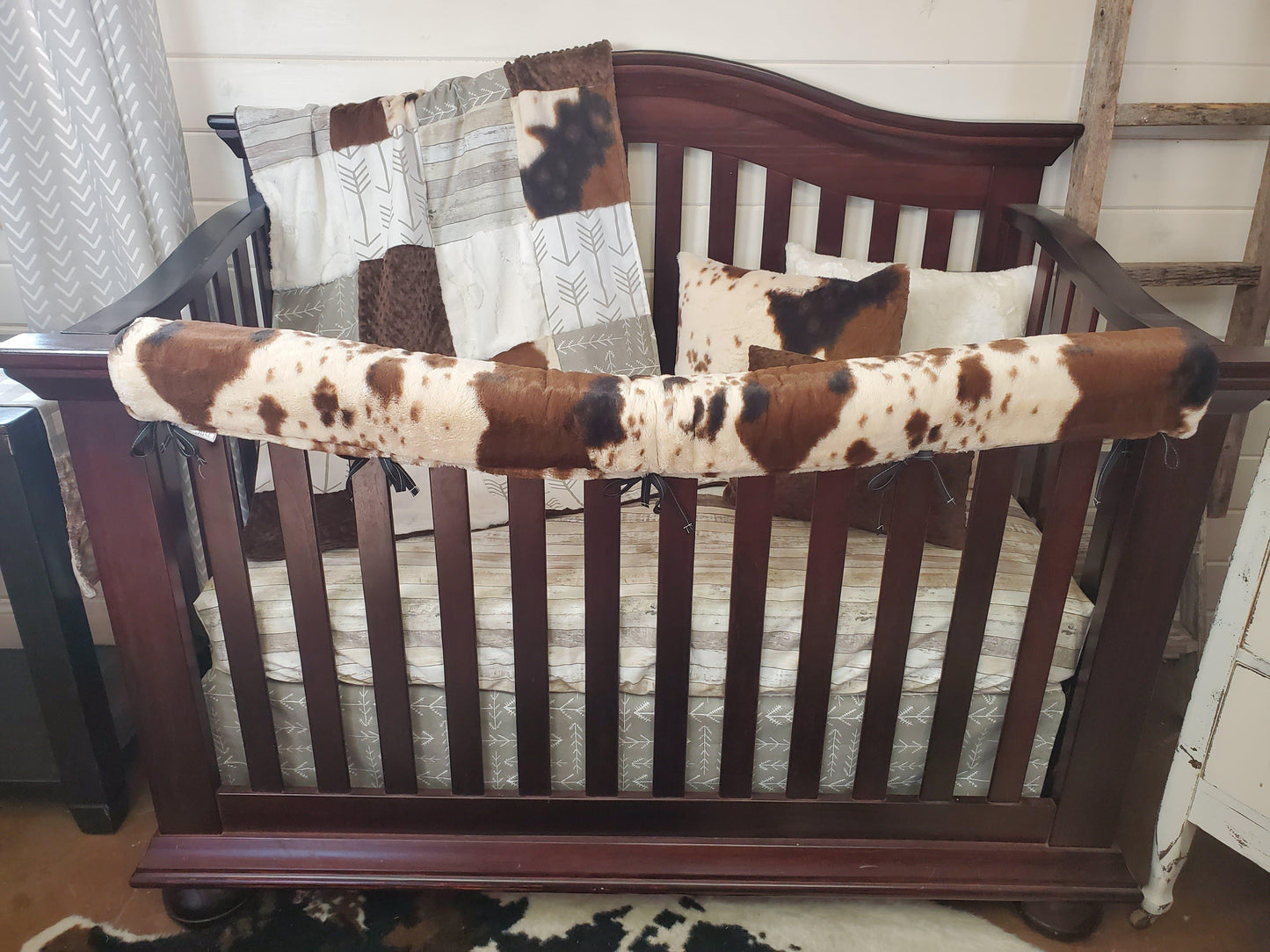 Boy Crib Bedding- Rustic Wood and Cow Minky Ranch Collection - DBC Baby Bedding Co 