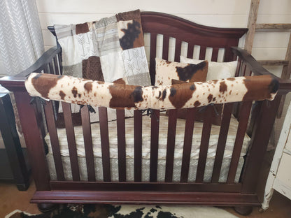 Boy Crib Bedding- Rustic Wood and Cow Minky Ranch Collection - DBC Baby Bedding Co 