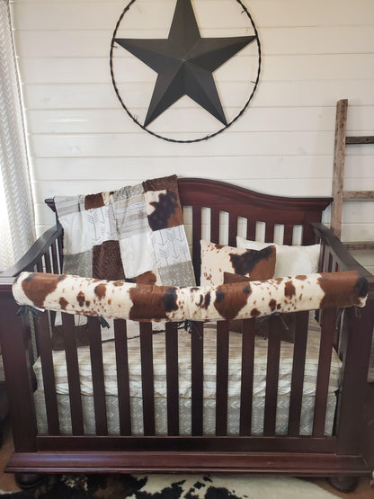 Boy Crib Bedding- Rustic Wood and Cow Minky Ranch Collection - DBC Baby Bedding Co 