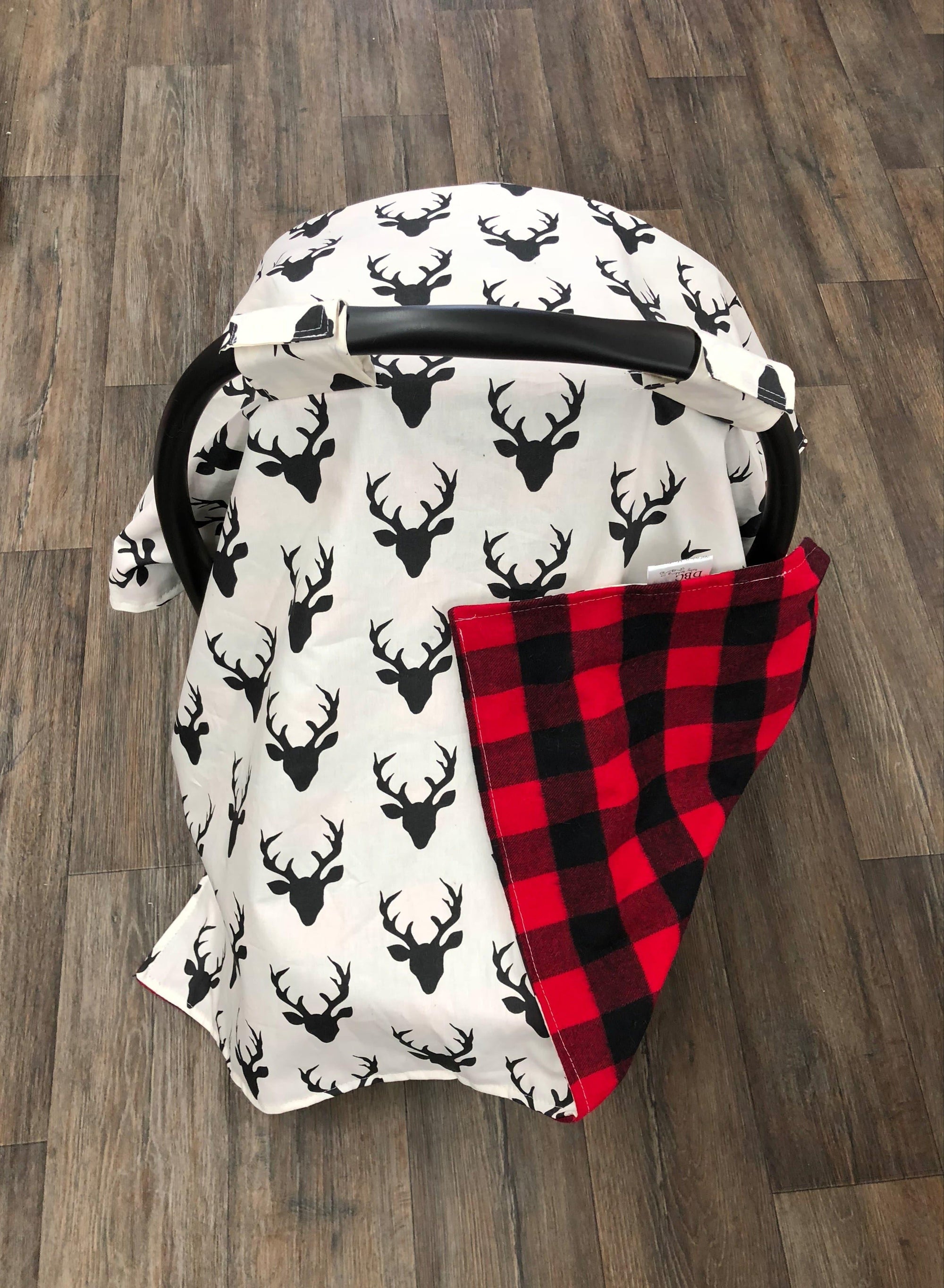 Carseat Tent - Buck in Black - DBC Baby Bedding Co 