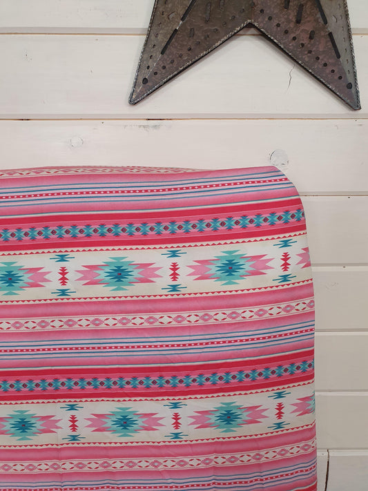 Fitted Sheet - Aztec in Pink : All Bed Sizes - DBC Baby Bedding Co 