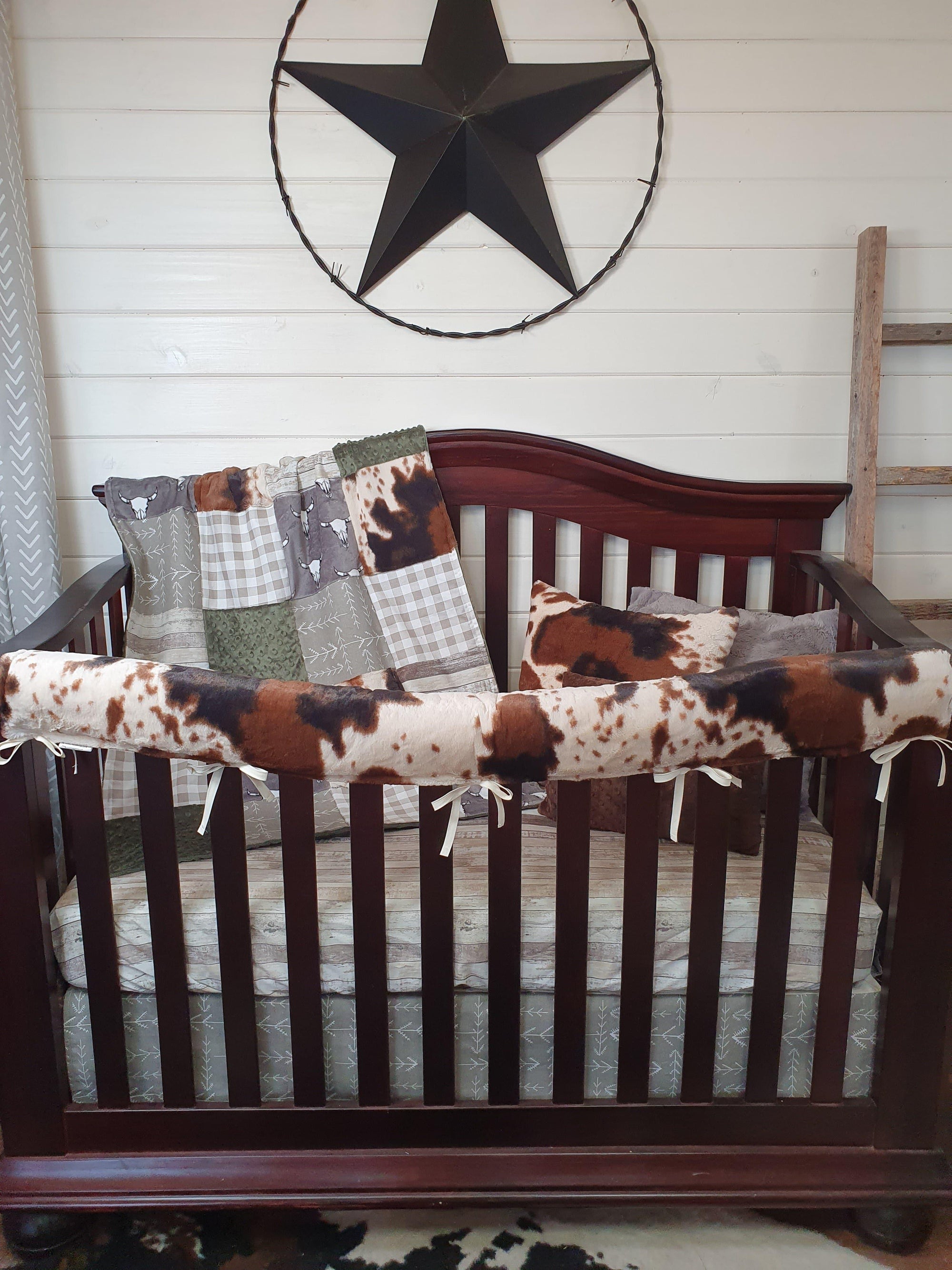New Release Boy Crib Bedding- Steer and Cow Minky Ranch Collection - DBC Baby Bedding Co 