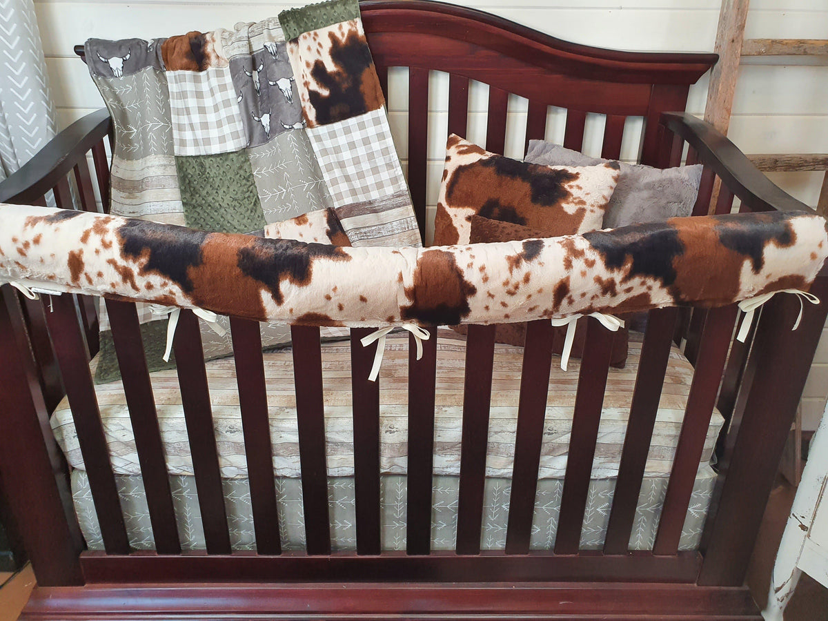New Release Boy Crib Bedding- Steer and Cow Minky Ranch Collection - DBC Baby Bedding Co 