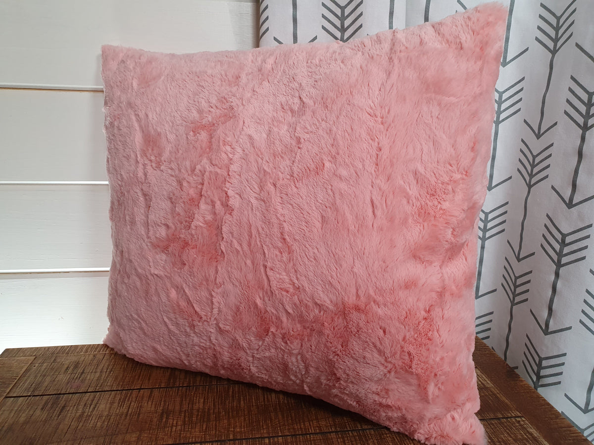 18&quot; Pillow Cover - Peach Crushed Minky - DBC Baby Bedding Co 