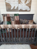 Boy Crib Bedding- Camo and Fawn Minky Woodland Collection - DBC Baby Bedding Co 