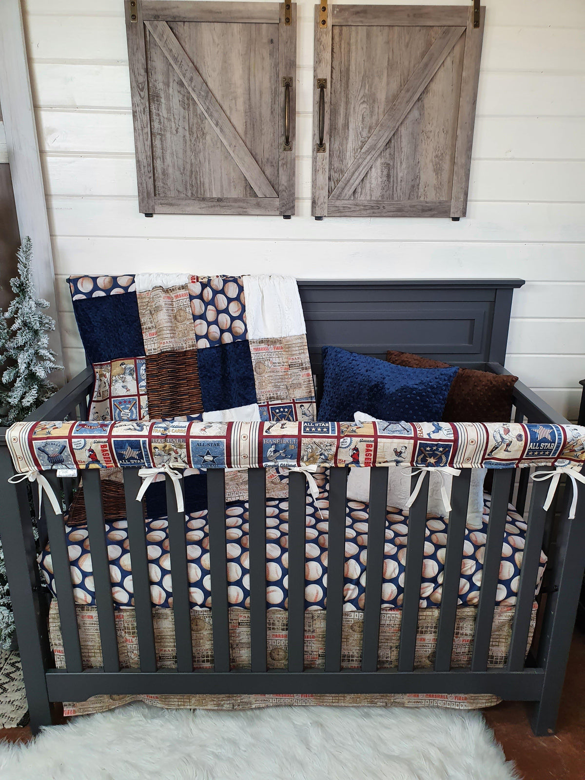 Ready Ship Boy Crib Bedding - Baseball Collection - DBC Baby Bedding Co 