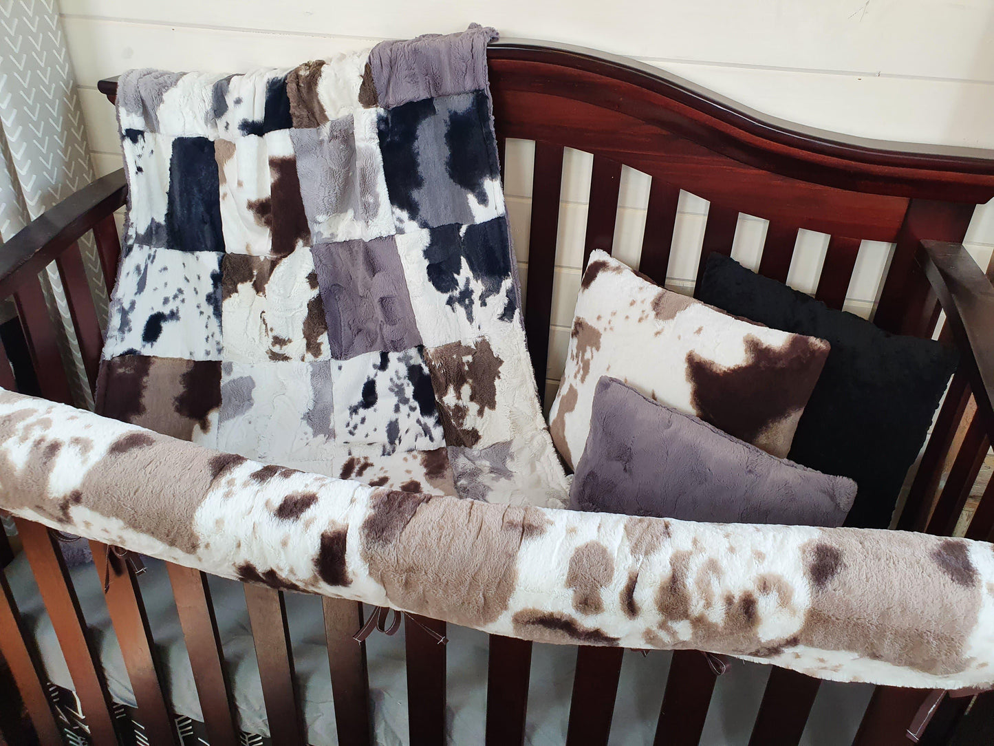 Boy Crib Bedding - Calf Minky and Cow Minky Ranch Collection - DBC Baby Bedding Co 