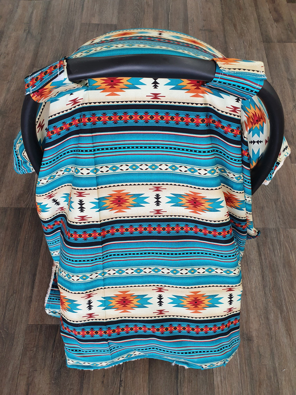 Carseat Tent - Aztec in Teal - DBC Baby Bedding Co 