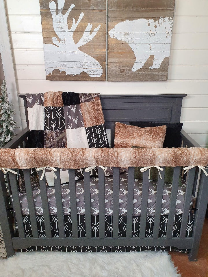 Boy Crib Bedding - Buck and Camo Woodland Baby Bedding Collection - DBC Baby Bedding Co