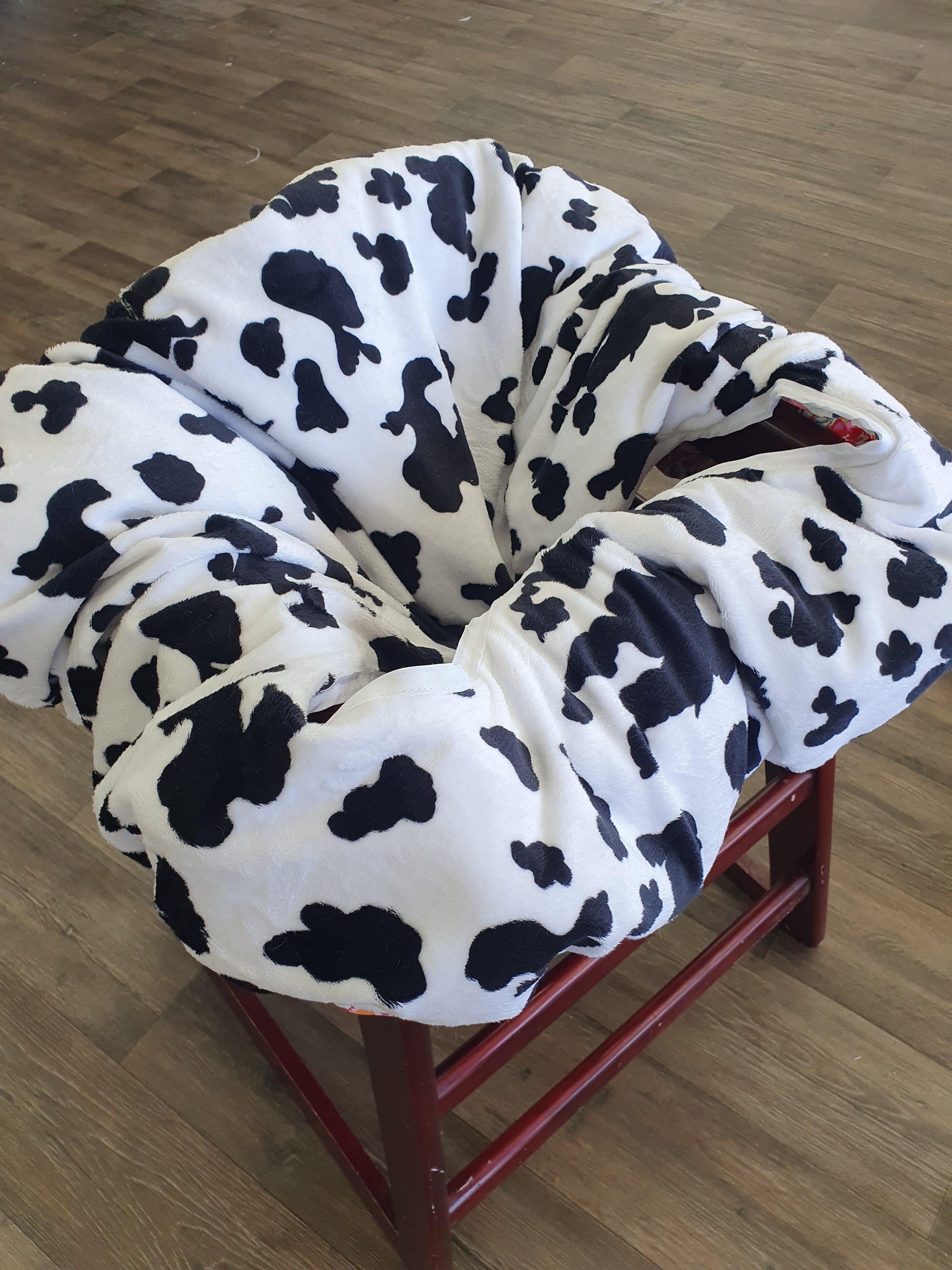 Cart Cover- Black White Cow Minky Highchair/Cart Cover - DBC Baby Bedding Co 
