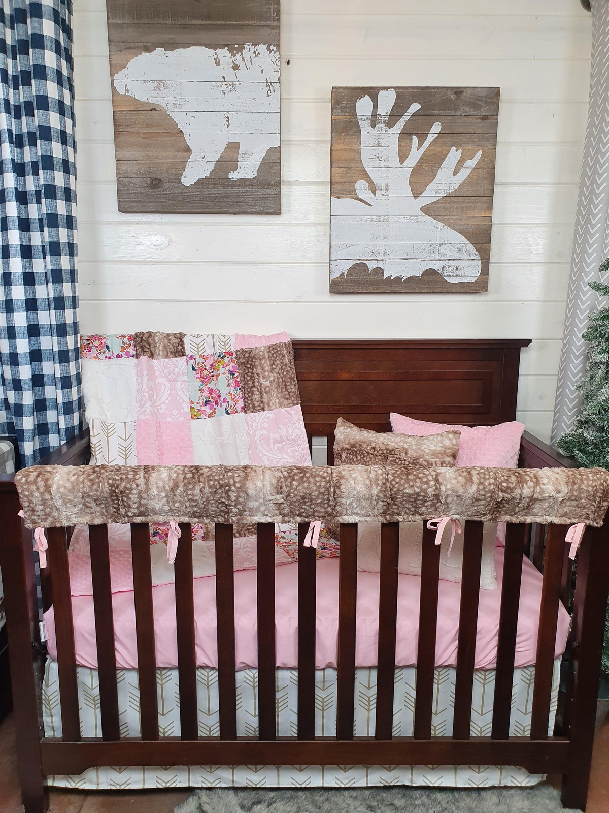 New Release Girl Crib Bedding - Summer Floral Nursery Collection - DBC Baby Bedding Co 