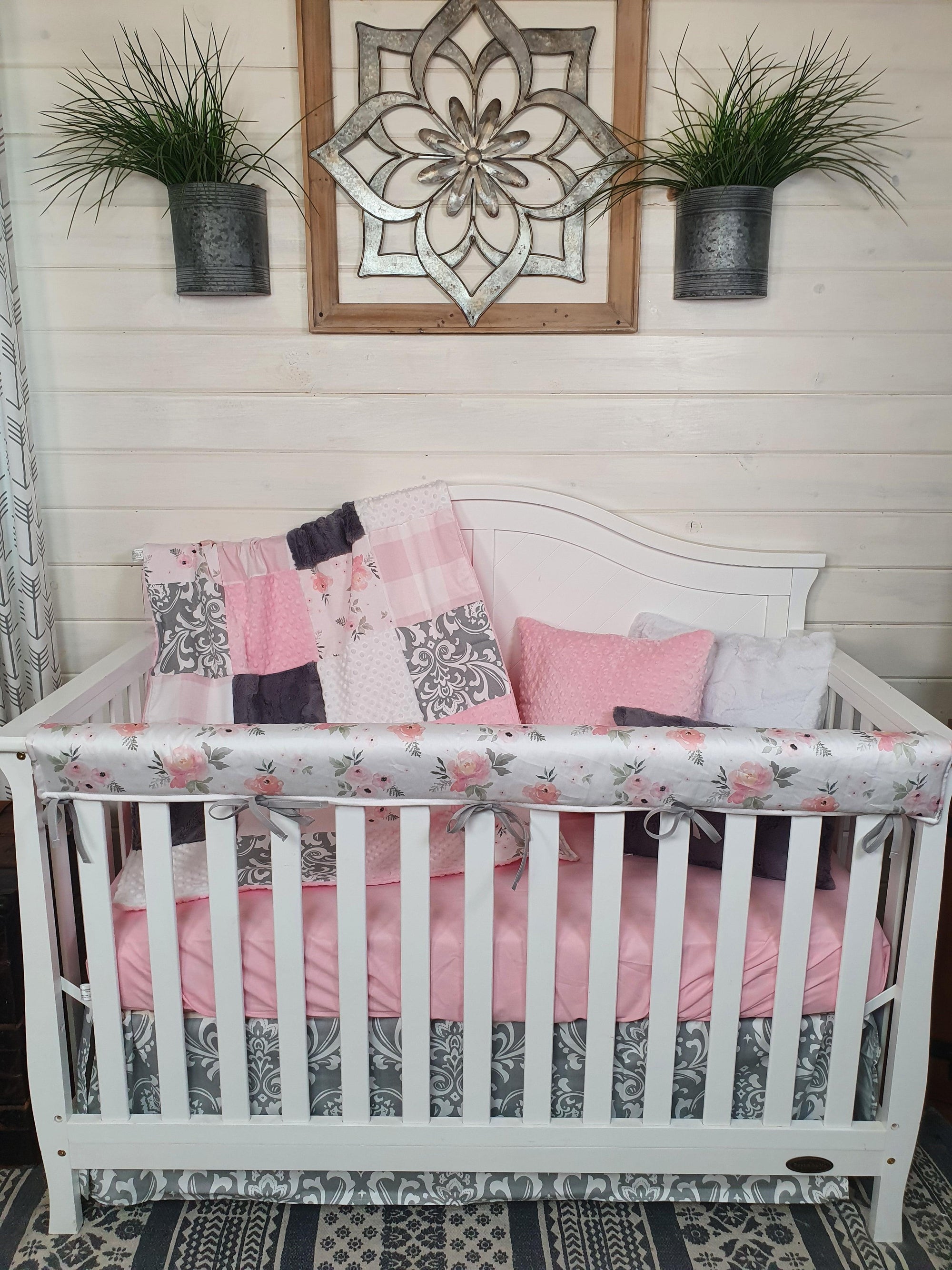 New Release Girl Crib Bedding- Elegant Rose Baby Bedding Collection - DBC Baby Bedding Co 