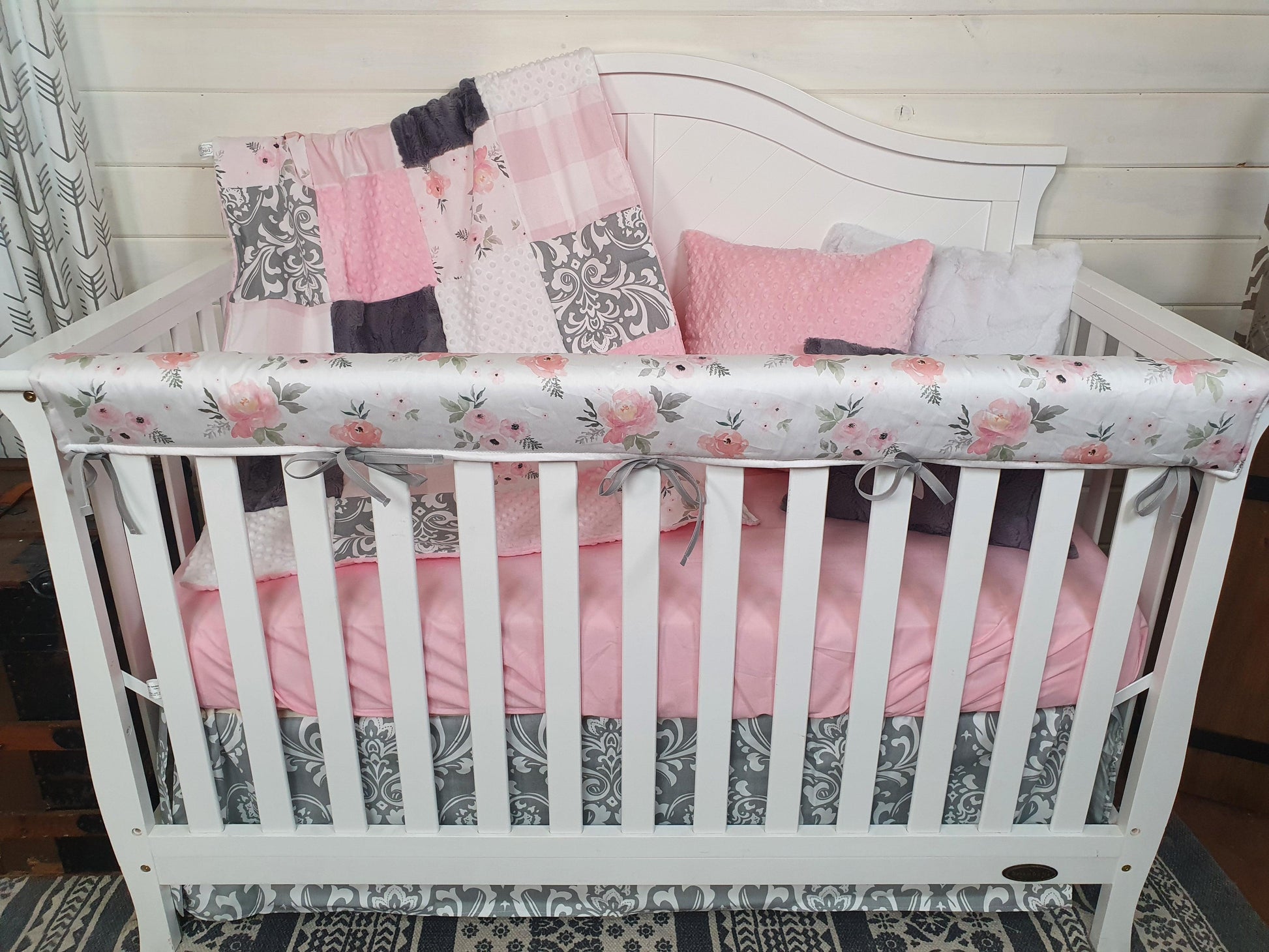 New Release Girl Crib Bedding- Elegant Rose Baby Bedding Collection - DBC Baby Bedding Co 