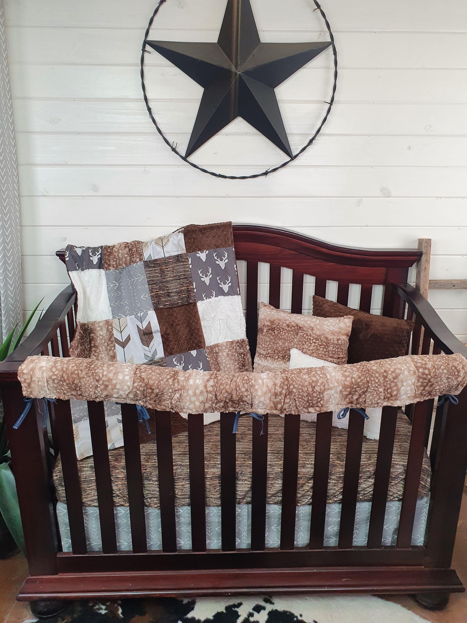 New Release Boy Crib Bedding - Buck and Rustic Wood - DBC Baby Bedding Co 