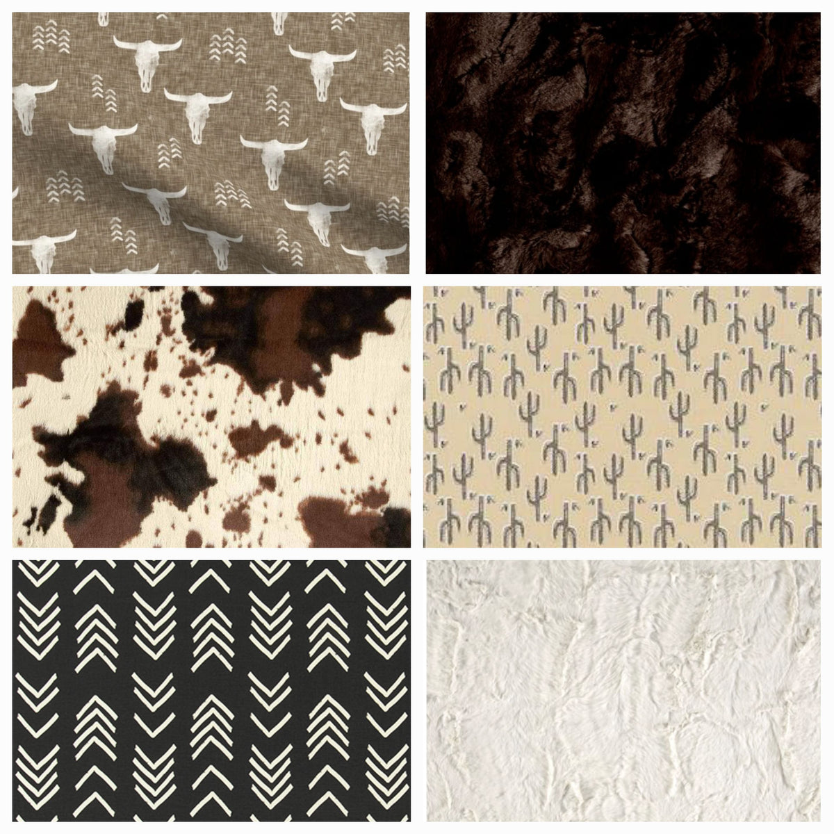 New Release Custom Boy Crib Bedding - Steer, Cactus, and Cow Western Collection - DBC Baby Bedding Co 
