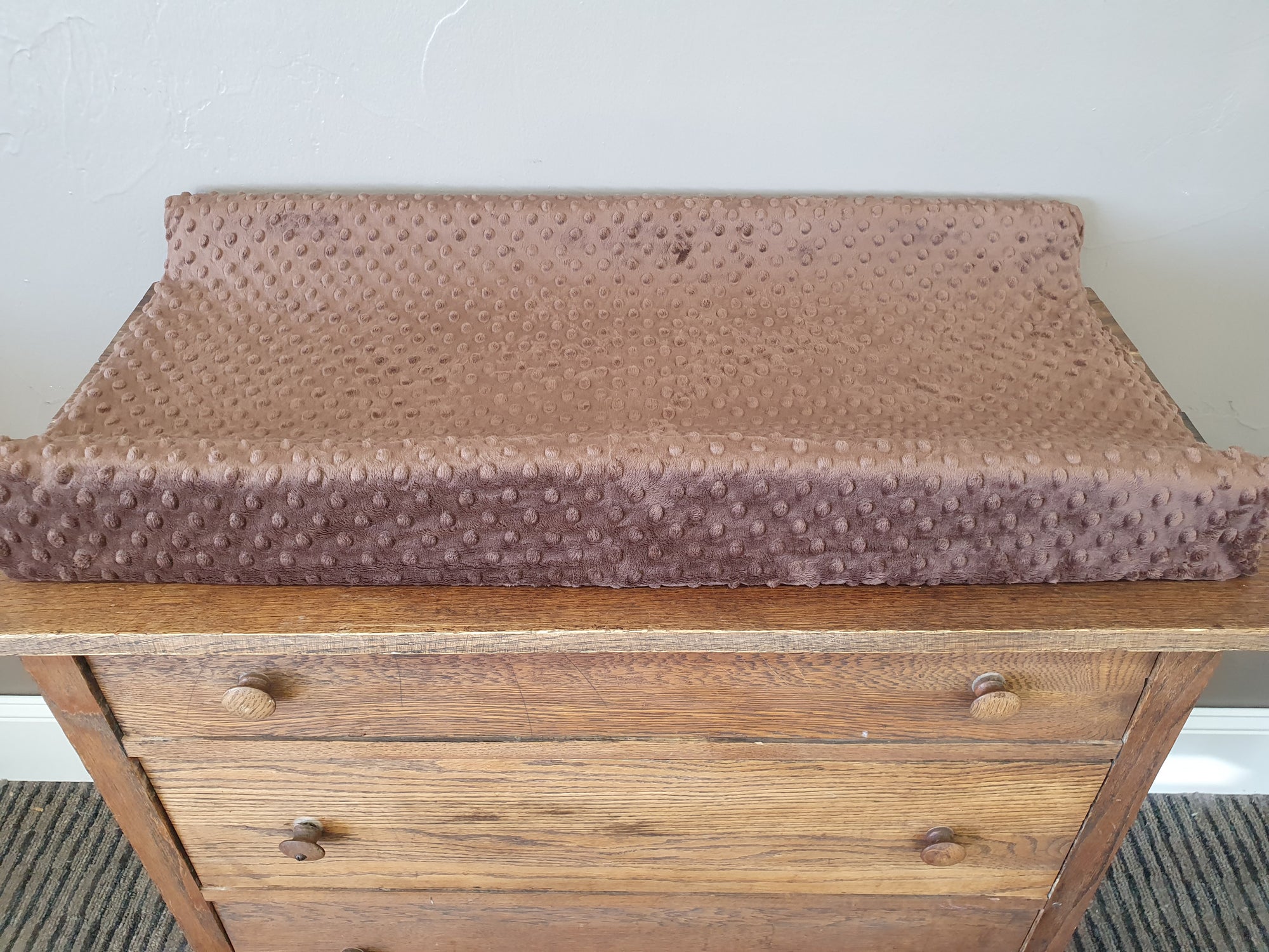 Changing Pad Cover - Minky in Brown - DBC Baby Bedding Co 