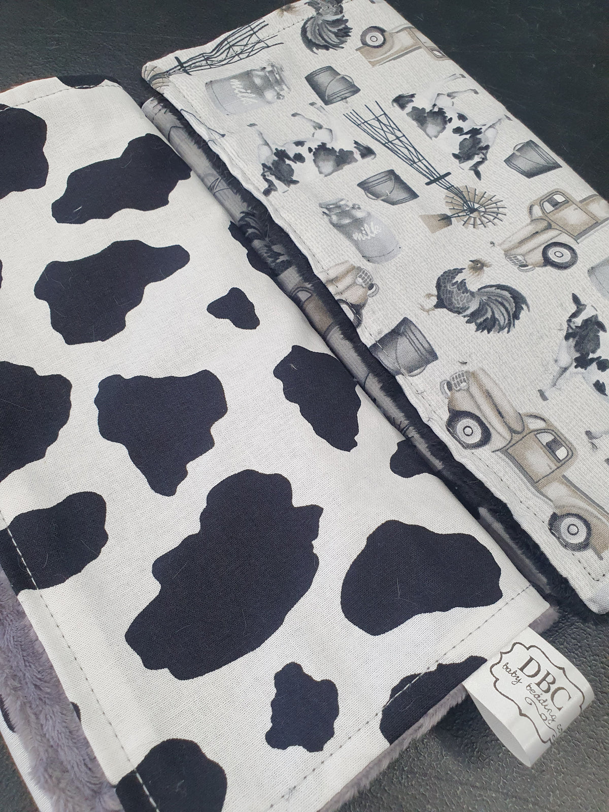 Boy Crib Bedding - Black White Cow Minky Farmhouse Baby Bedding Collection - DBC Baby Bedding Co 