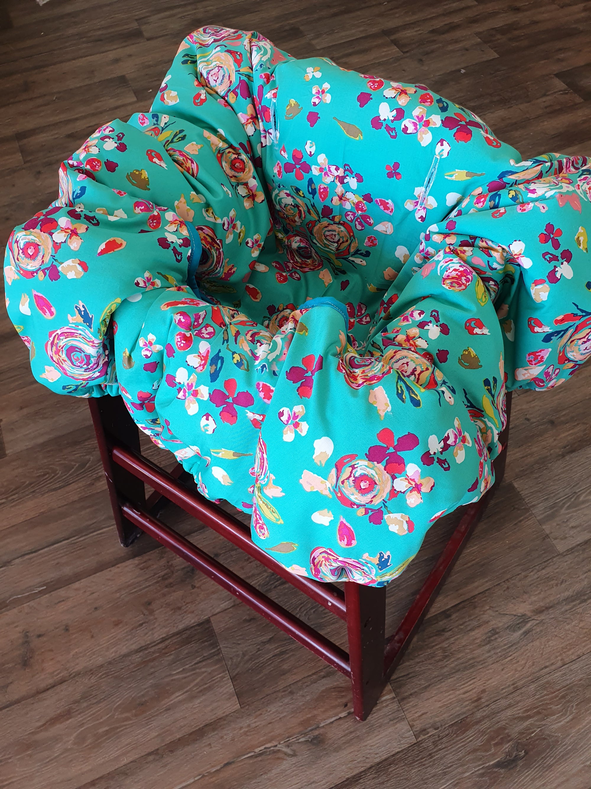 Cart Cover- Teal Floral Highchair/Cart Cover - DBC Baby Bedding Co 