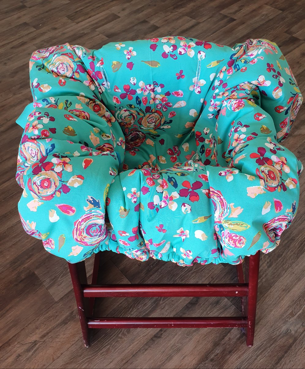Cart Cover- Teal Floral Highchair/Cart Cover - DBC Baby Bedding Co 