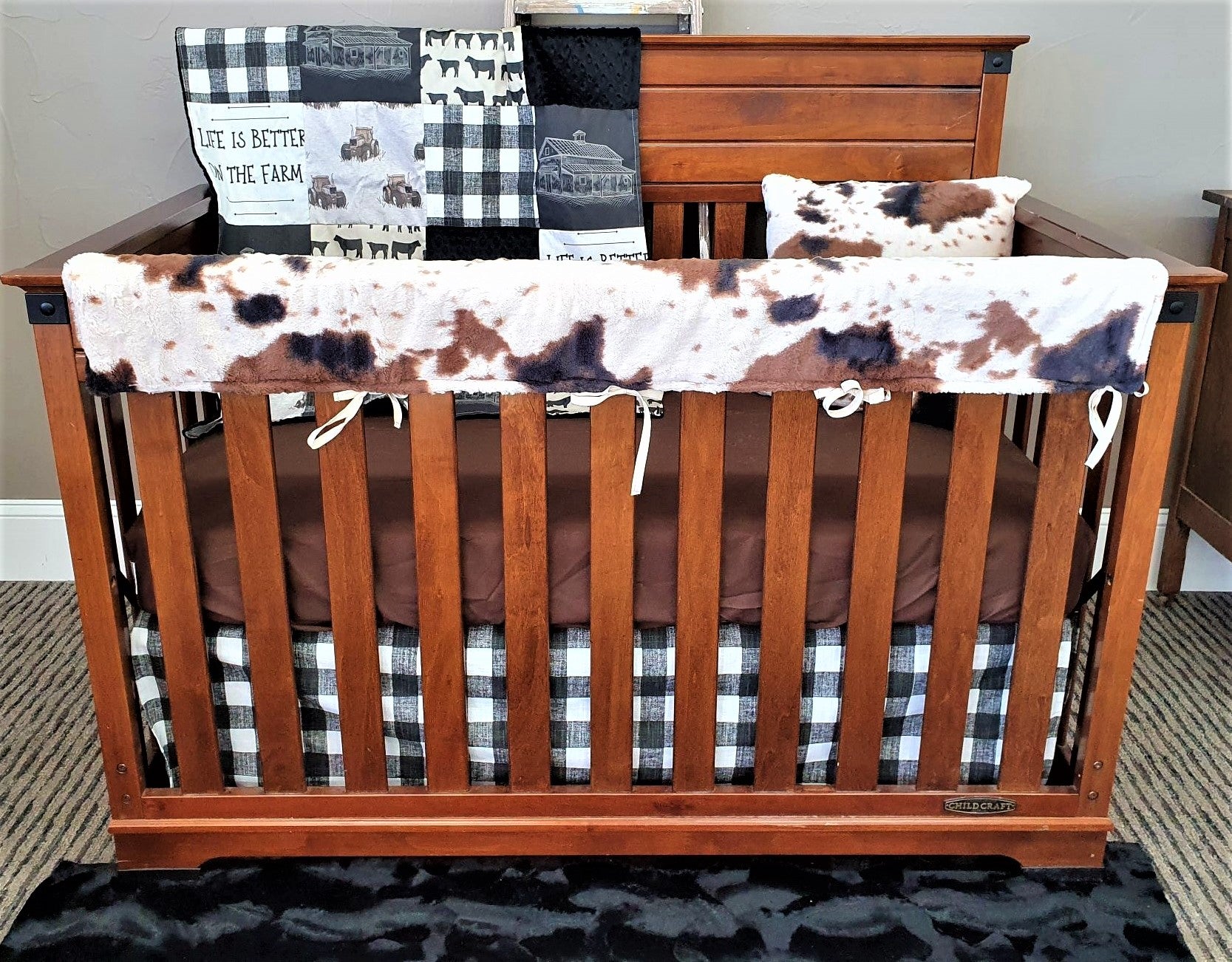 Boy Crib Bedding- Aztec Highland Cows Western Baby Bedding & Nursery  Collection