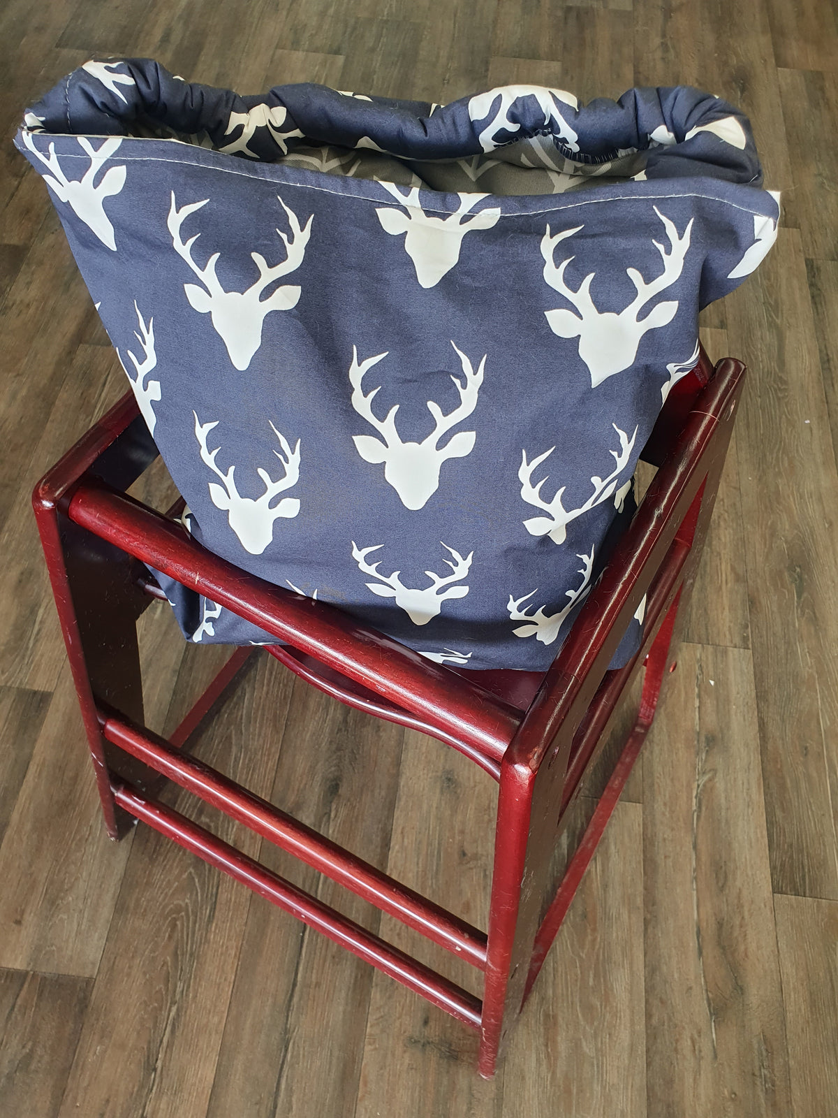 Cart Cover- Reversible Navy Buck and Gray Arrow Highchair/Cart Cover - DBC Baby Bedding Co 