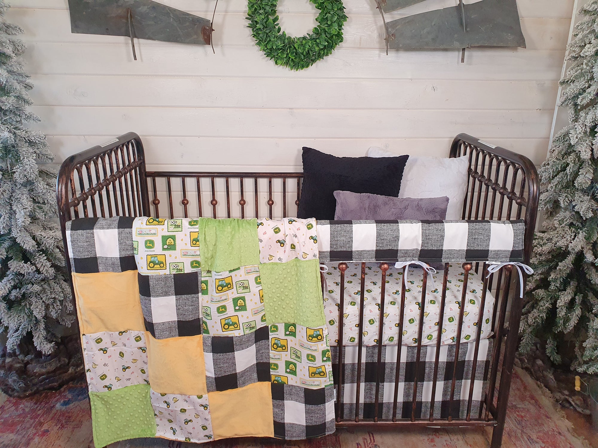Boy Crib Bedding - John Deere Tractor and Farm Animals Farm Baby Bedding Collection - DBC Baby Bedding Co 