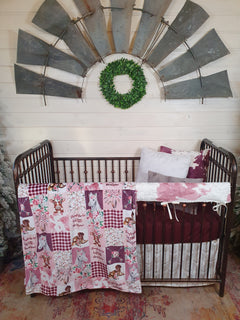 Dusty rose best sale crib bedding