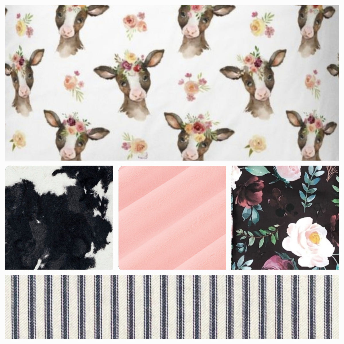 New Release Girl Crib Bedding- Baby Cows and Wine Floral Baby Bedding Collection - DBC Baby Bedding Co 