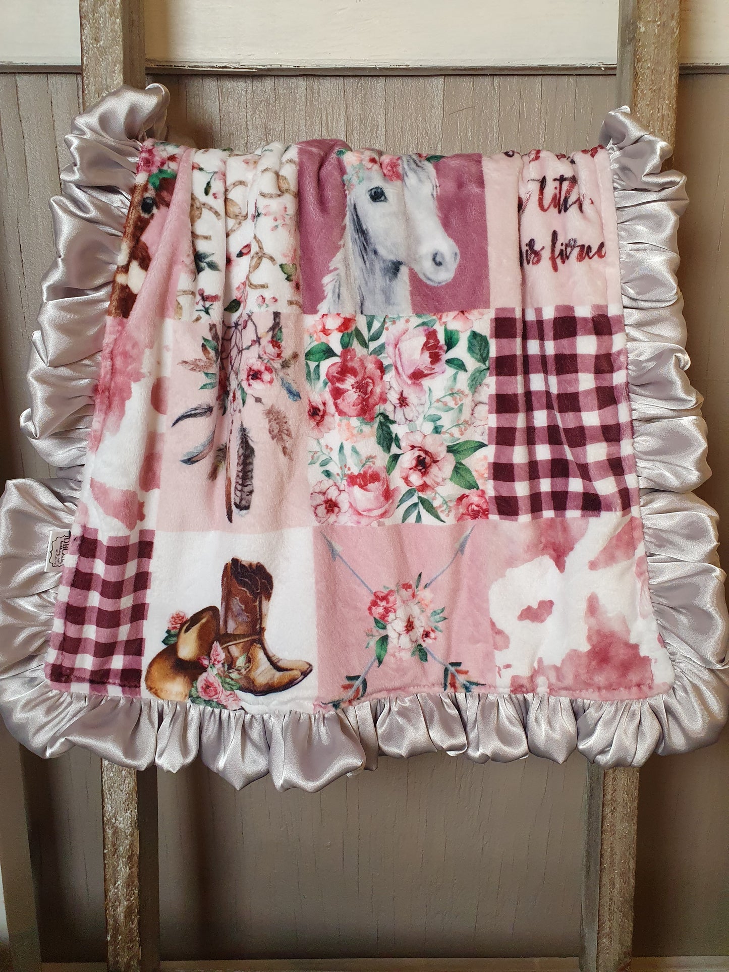 New Release Girl Crib Bedding- Cowgirl Farm and Rose Calf Minky Baby Bedding Collection - DBC Baby Bedding Co 