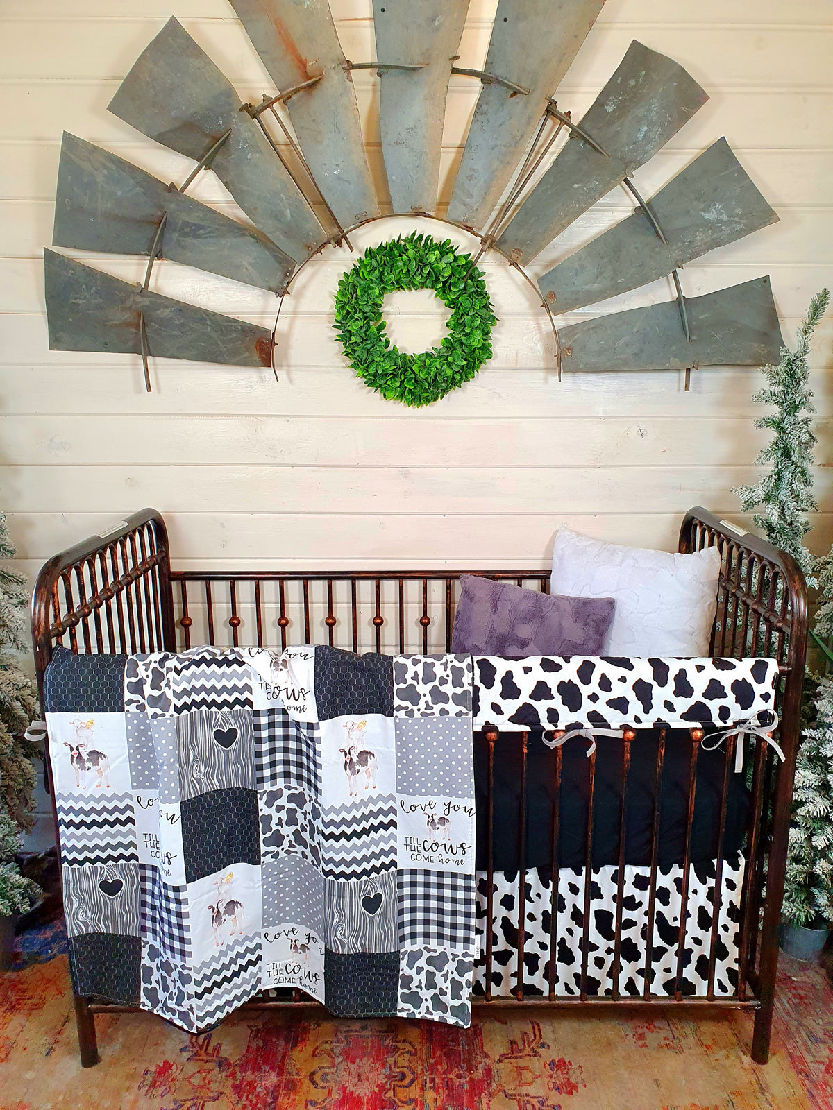 New Release Custom Neutral Crib Bedding- Cows Come Home Baby Crib Collection - DBC Baby Bedding Co 