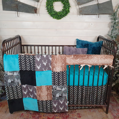 New Release Boy Crib Bedding - Buck and Adventure Mountains Woodland Baby Bedding & Nursery Collection - DBC Baby Bedding Co 