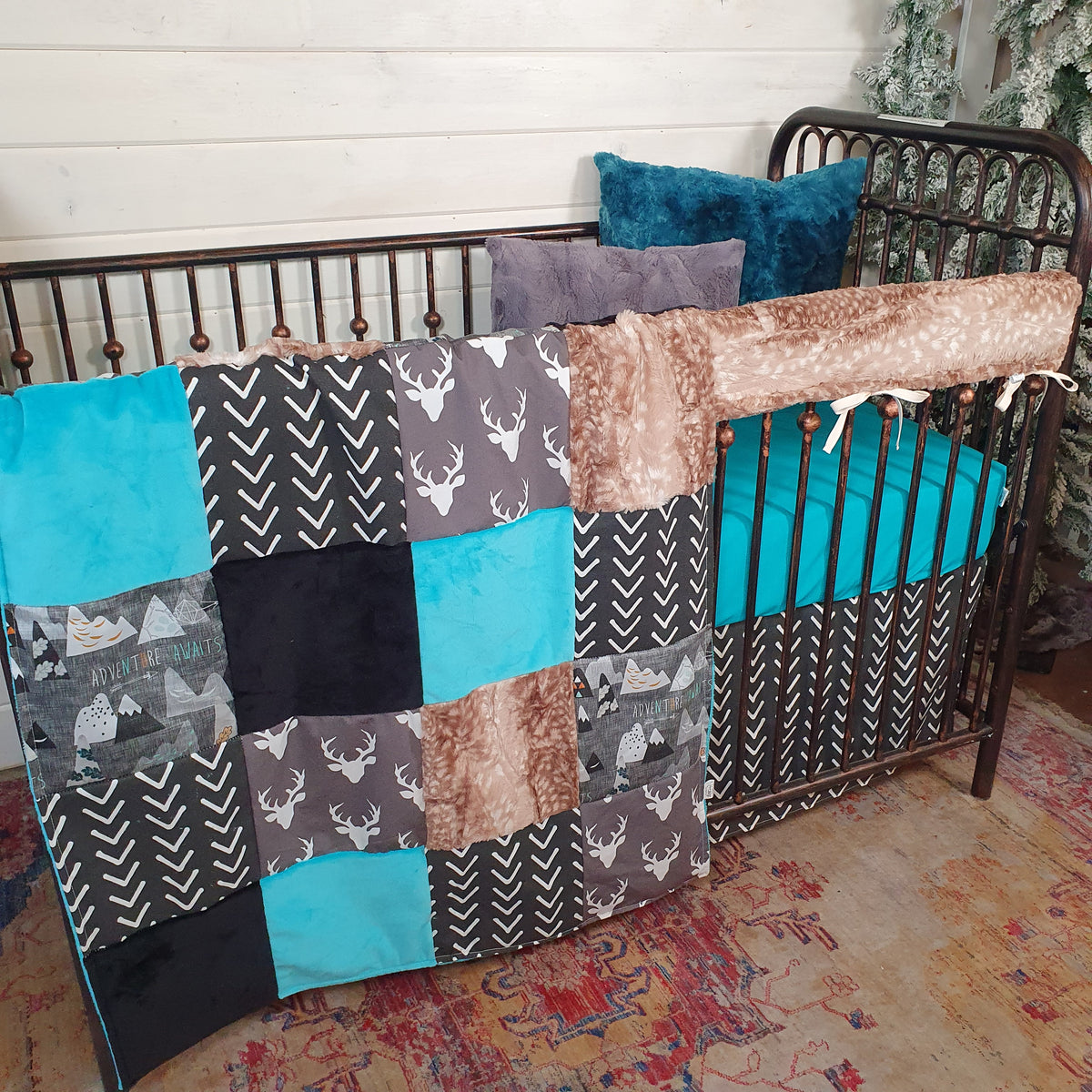 New Release Boy Crib Bedding - Buck and Adventure Mountains Woodland Baby Bedding &amp; Nursery Collection - DBC Baby Bedding Co 