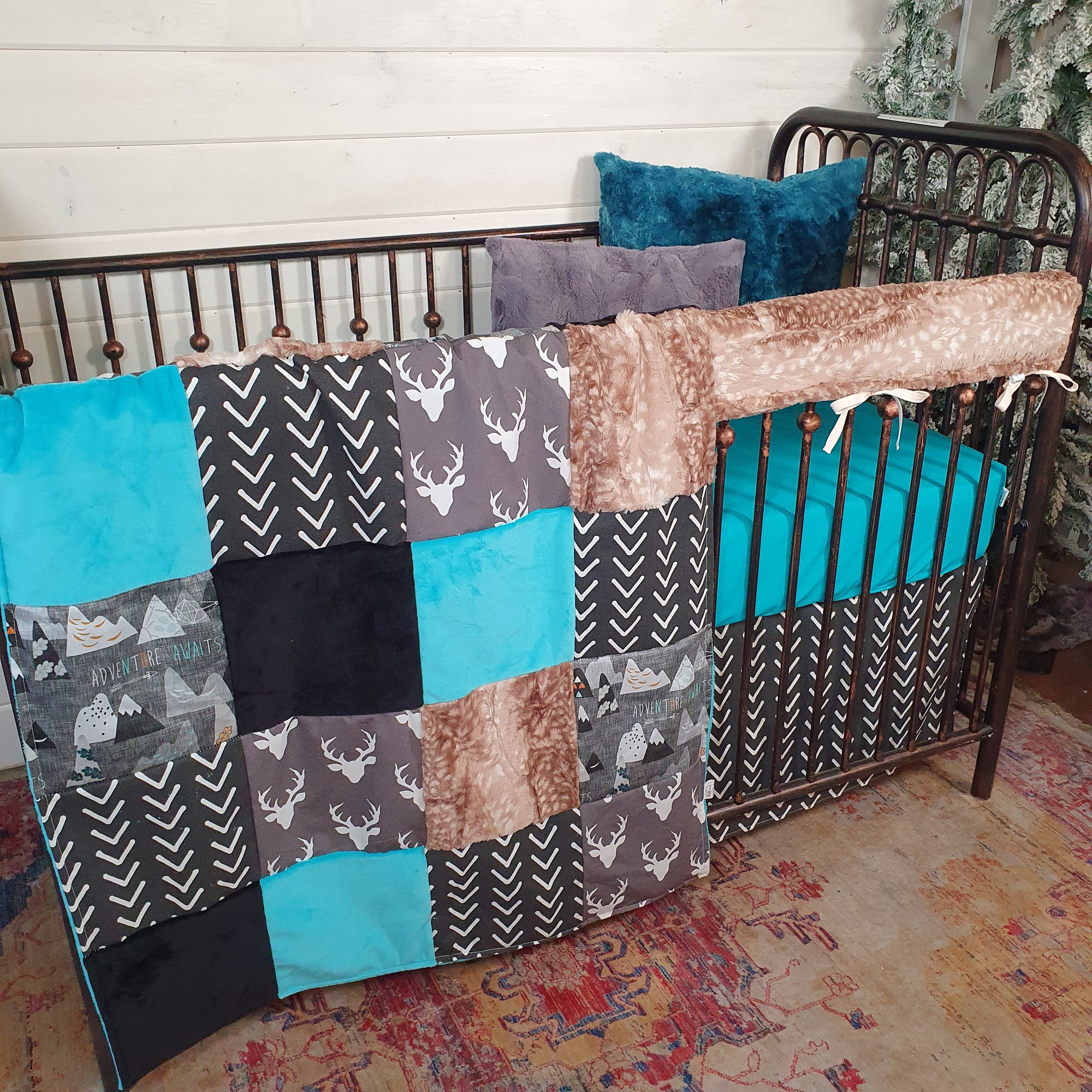 New Release Boy Crib Bedding - Buck and Adventure Mountains Woodland Baby Bedding & Nursery Collection - DBC Baby Bedding Co 