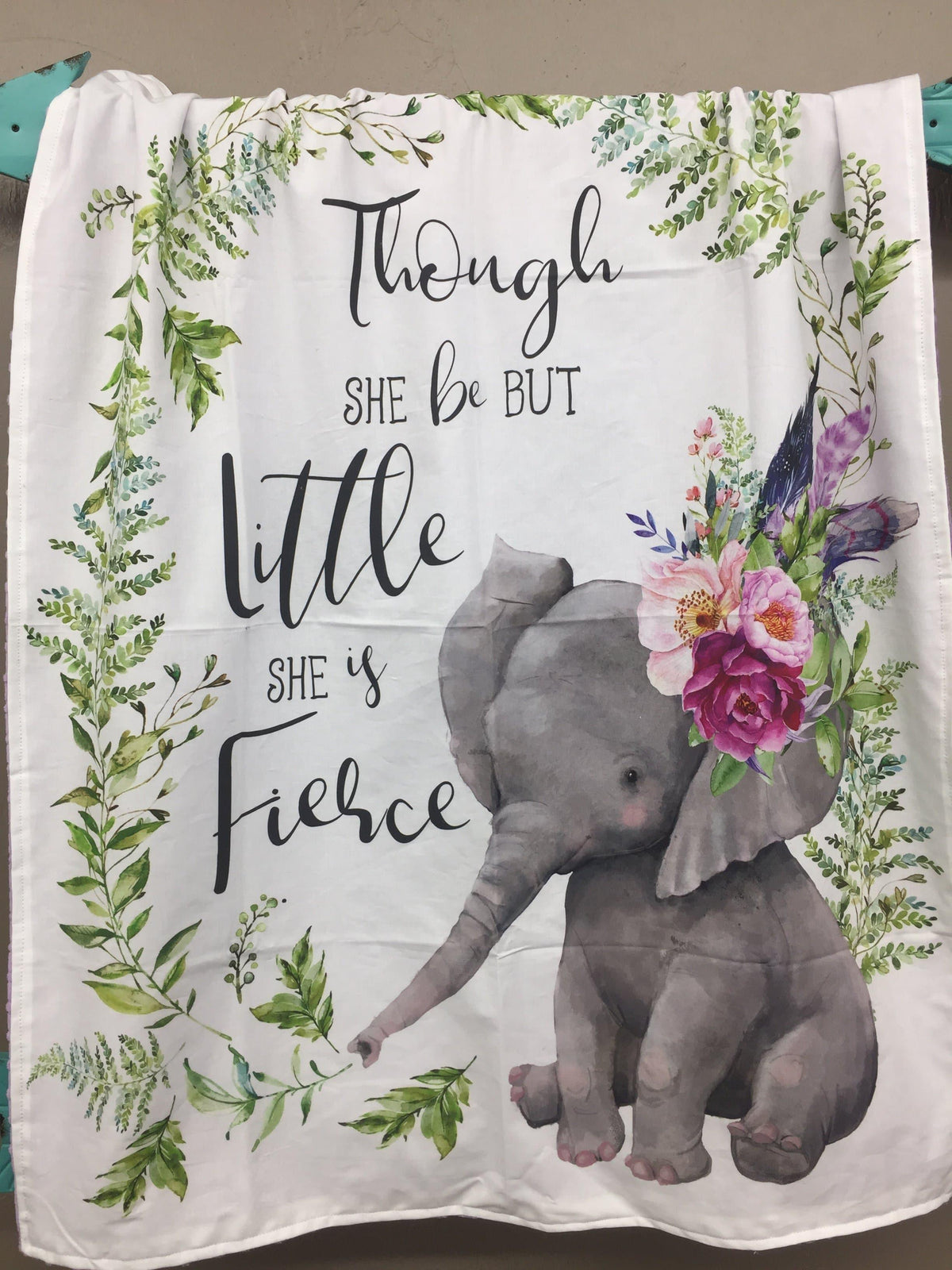 Custom Girl Crib Bedding - Little Fierce Elephant and Boho Floral Nursery Collection - DBC Baby Bedding Co 