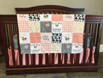 Custom Girl Crib Bedding - Cows Come Home Farm Nursery Collection - DBC Baby Bedding Co 