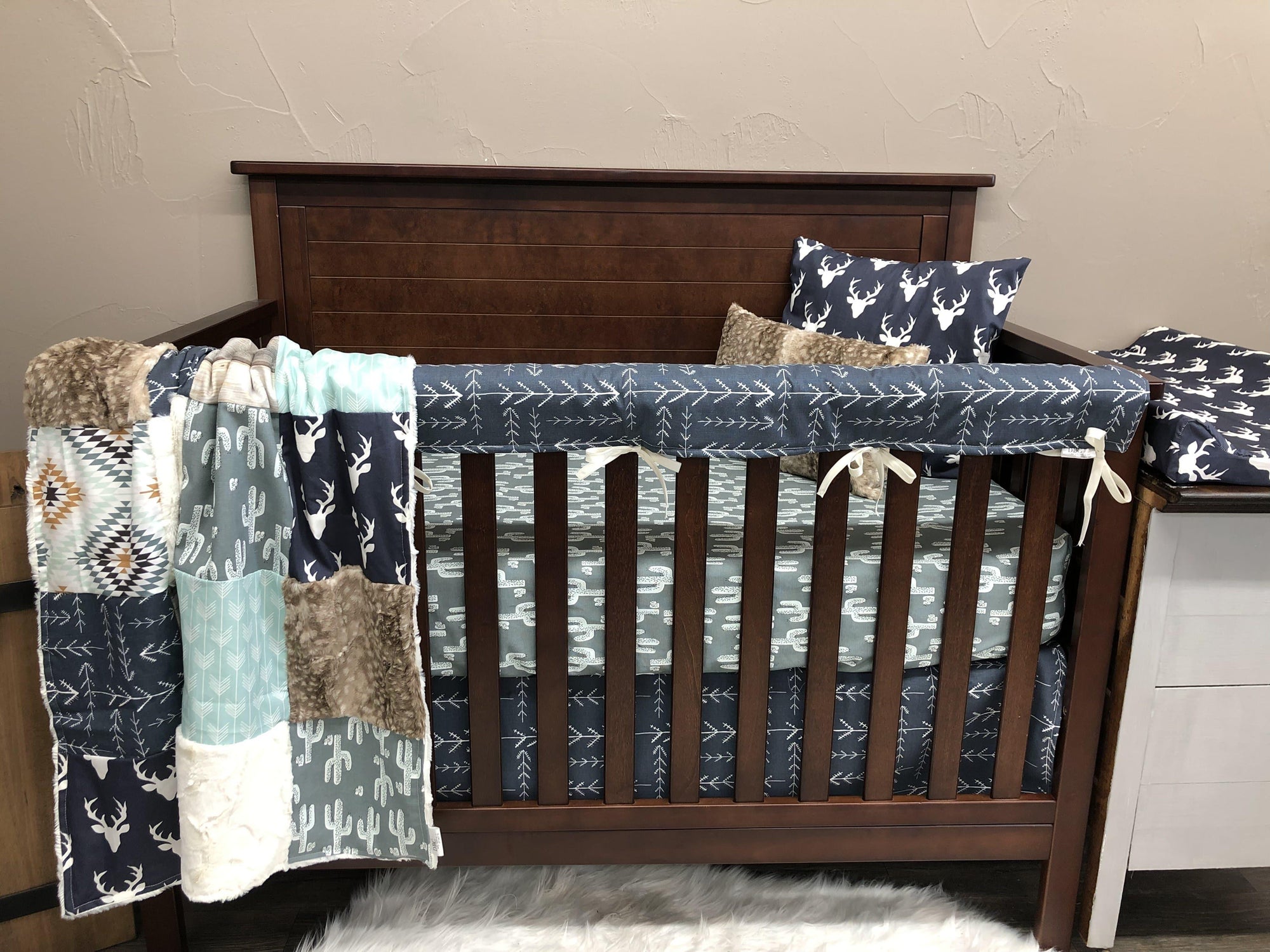 Boy Crib Bedding - Buck, Aztec, Cactus Western Baby & Toddler Bedding Collection - DBC Baby Bedding Co 