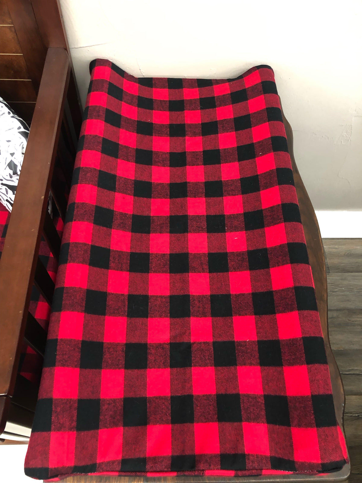 Changing Pad Cover - Check Red Black Buffalo Check - DBC Baby Bedding Co 