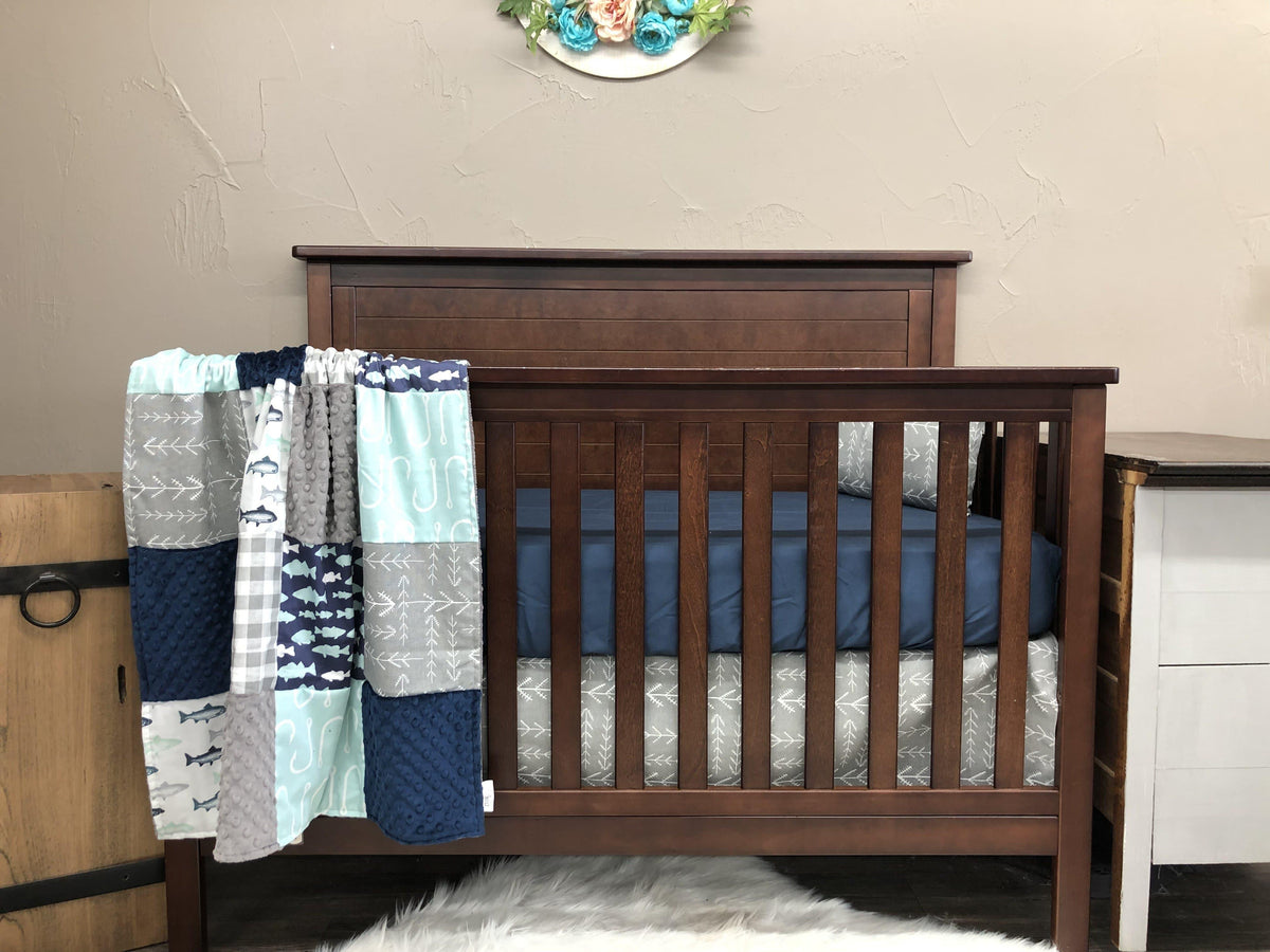 Custom Boy Crib Bedding - Trout Fishing Nursery Collection - DBC Baby Bedding Co 