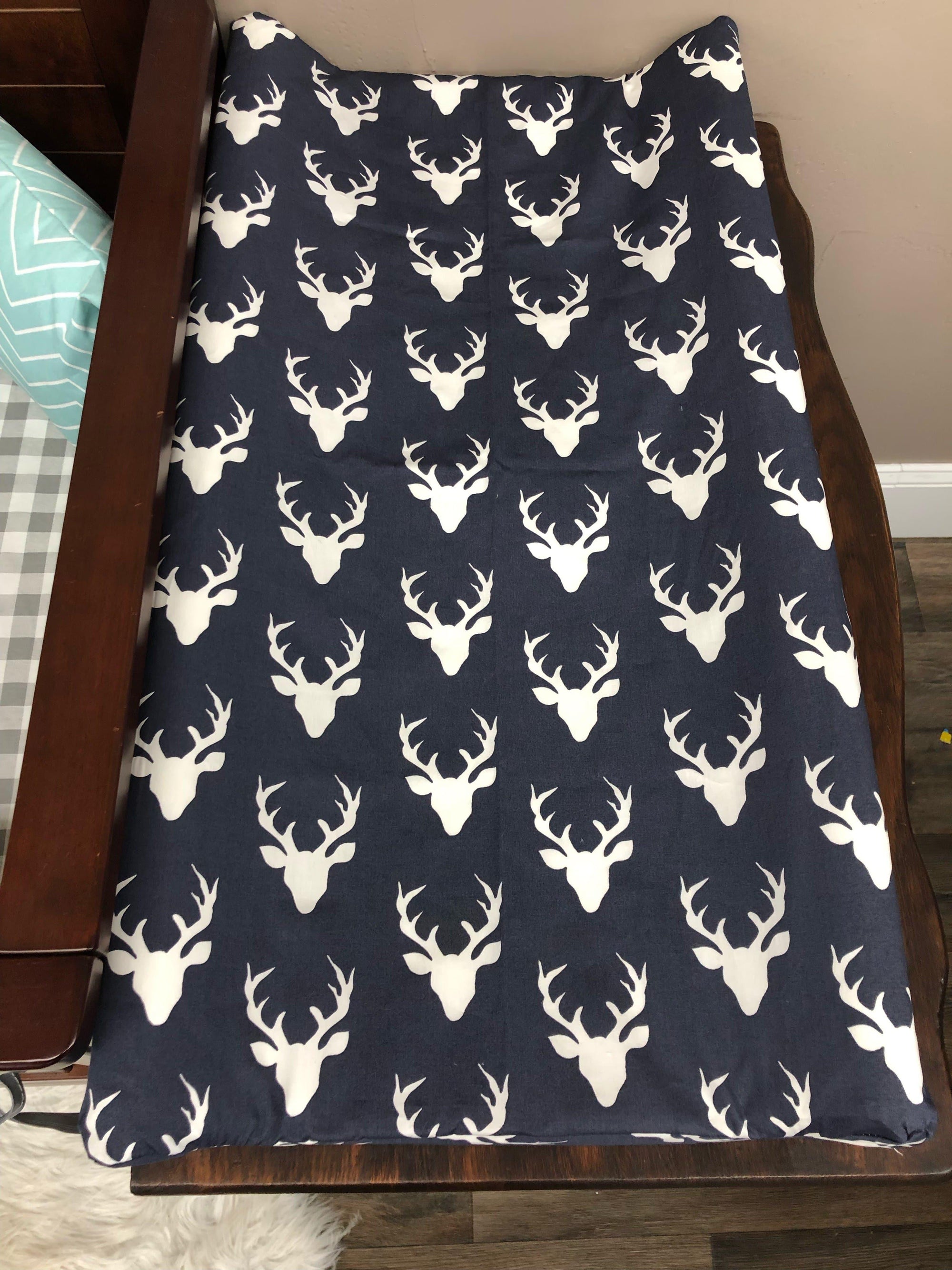 Changing Pad Cover - Buck in Navy - DBC Baby Bedding Co 