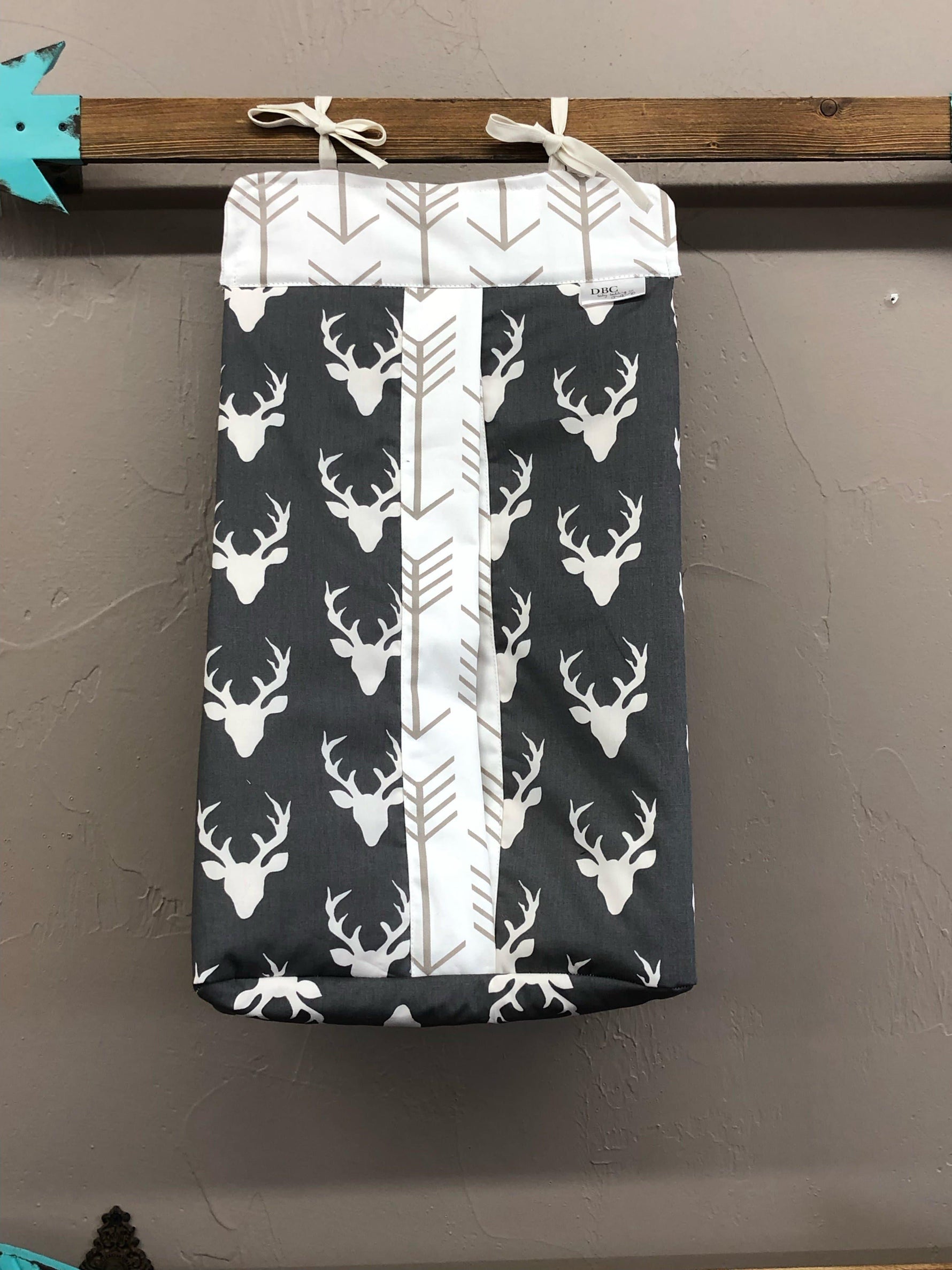 Gray Buck Woodland Diaper Stacker