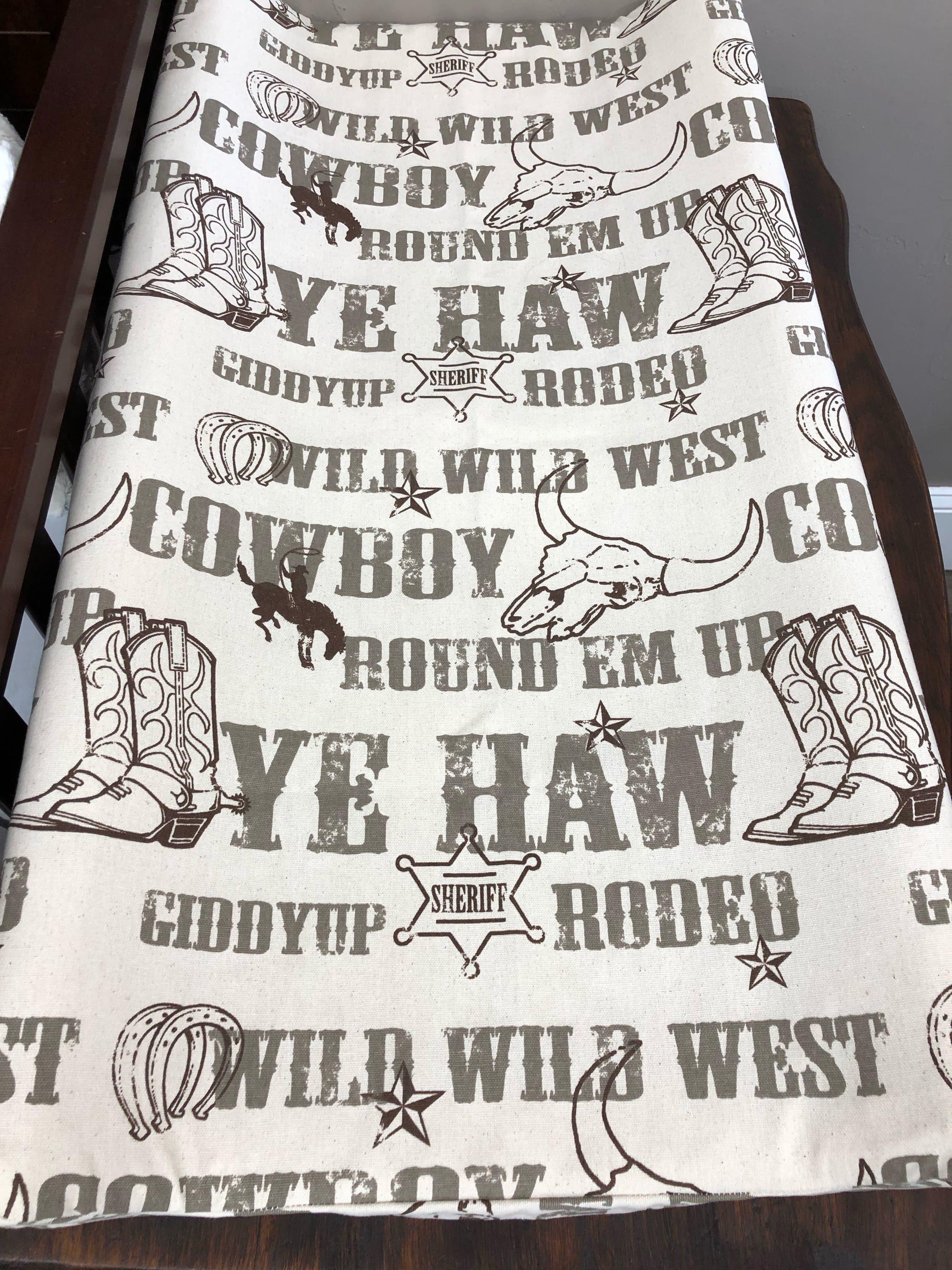 Changing Pad Cover - Cowboy Wild West - DBC Baby Bedding Co 