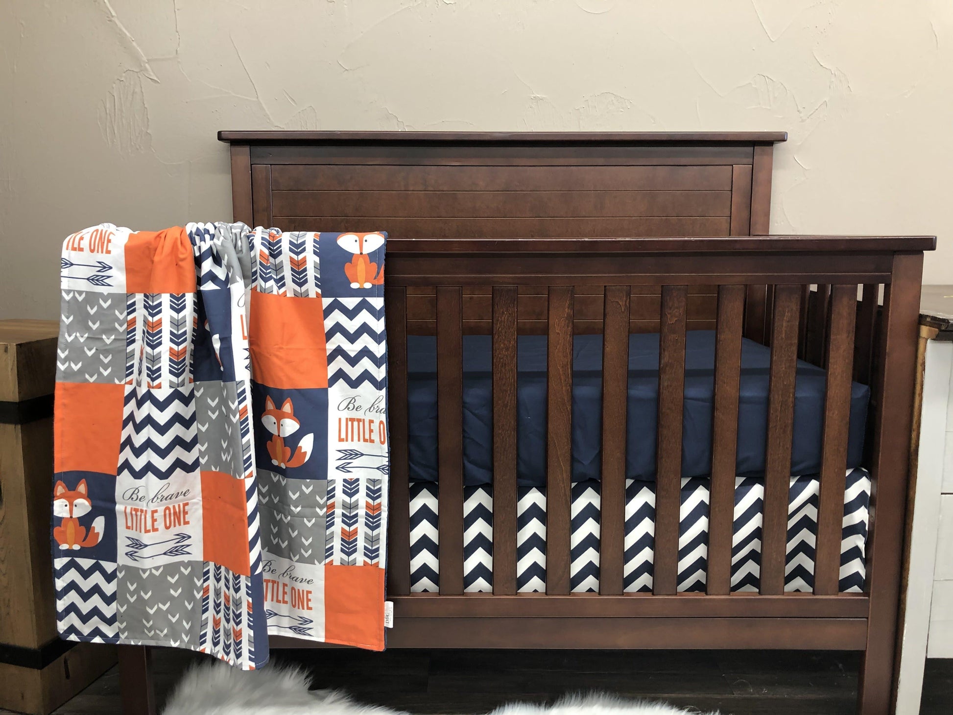 Custom Boy Crib Bedding- Fox Woodland Collection - DBC Baby Bedding Co 