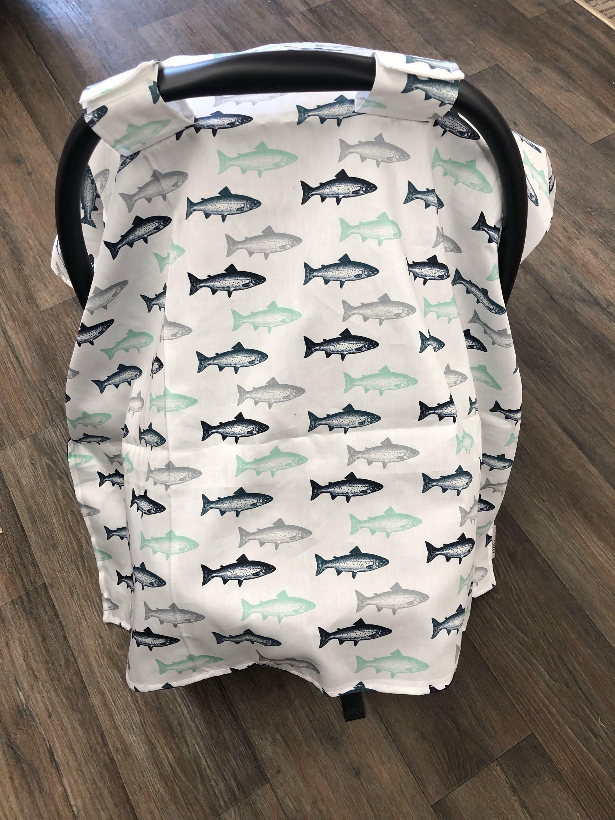 Custom Carseat tent - Trout Fish - DBC Baby Bedding Co 