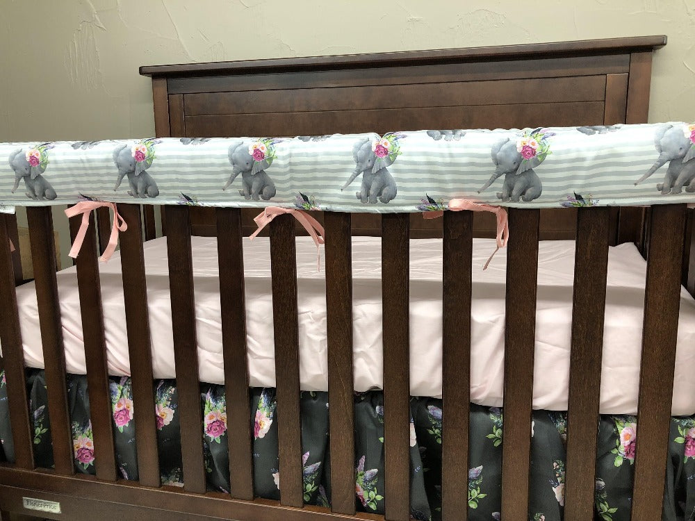 Custom Girl Crib Bedding - Elephant Nursery Collection - DBC Baby Bedding Co 