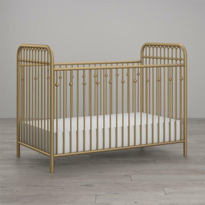 Standard Cribs - Metal Crib in Gold - DBC Baby Bedding Co 