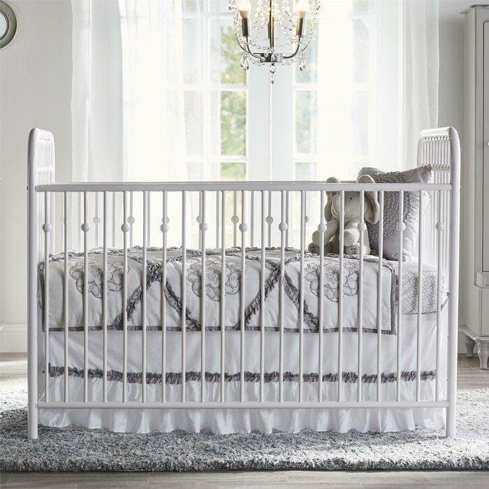 Standard Cribs - Metal Crib in White - DBC Baby Bedding Co 